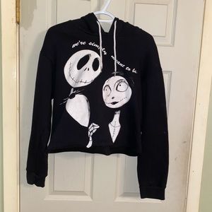 Nightmare Before Christmas Cropped Hoodie
